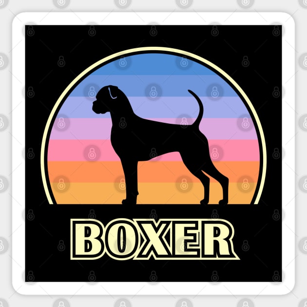 Boxer Vintage Sunset Dog Sticker by millersye